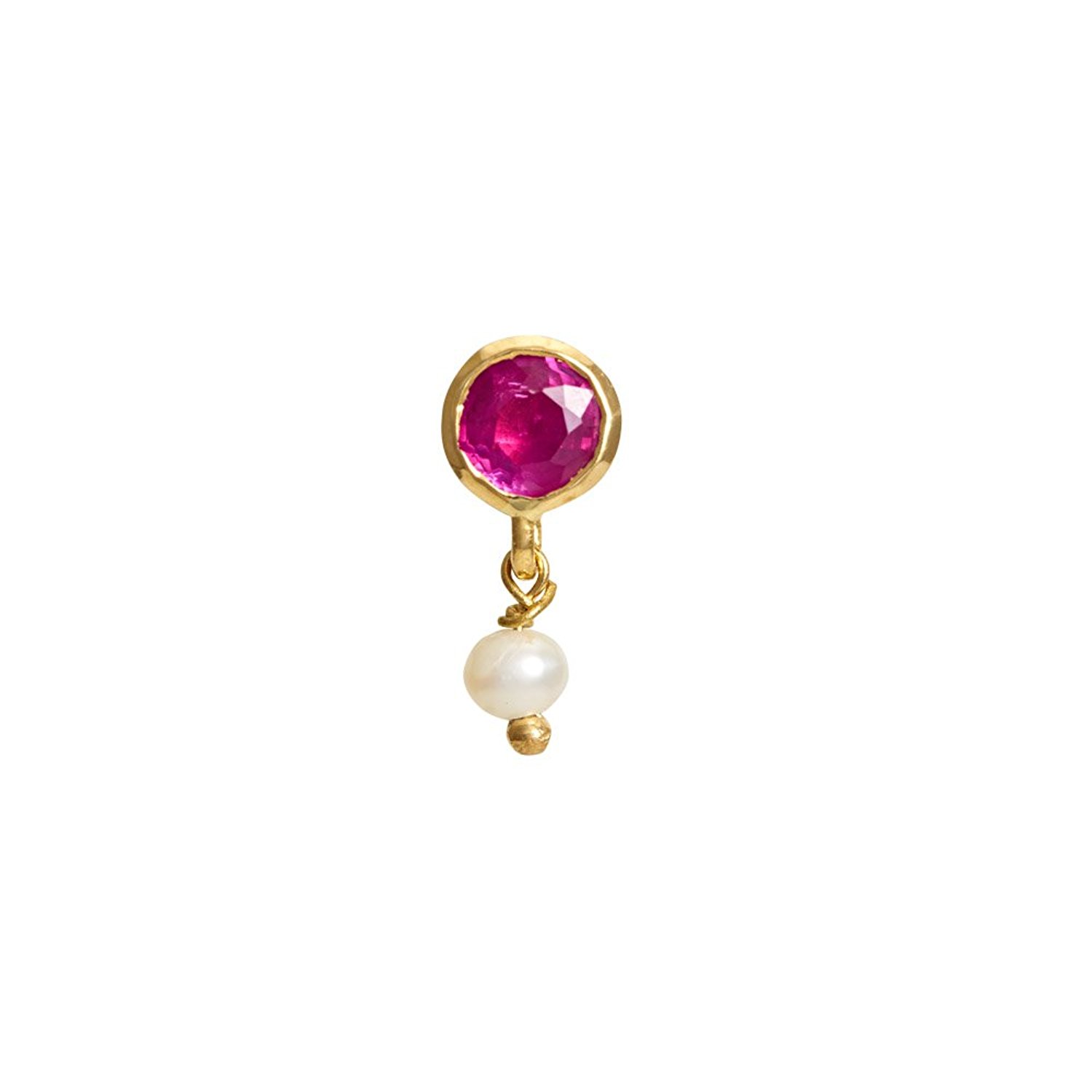 Gehna 22k (916) Yellow Gold and Ruby Nose Pin