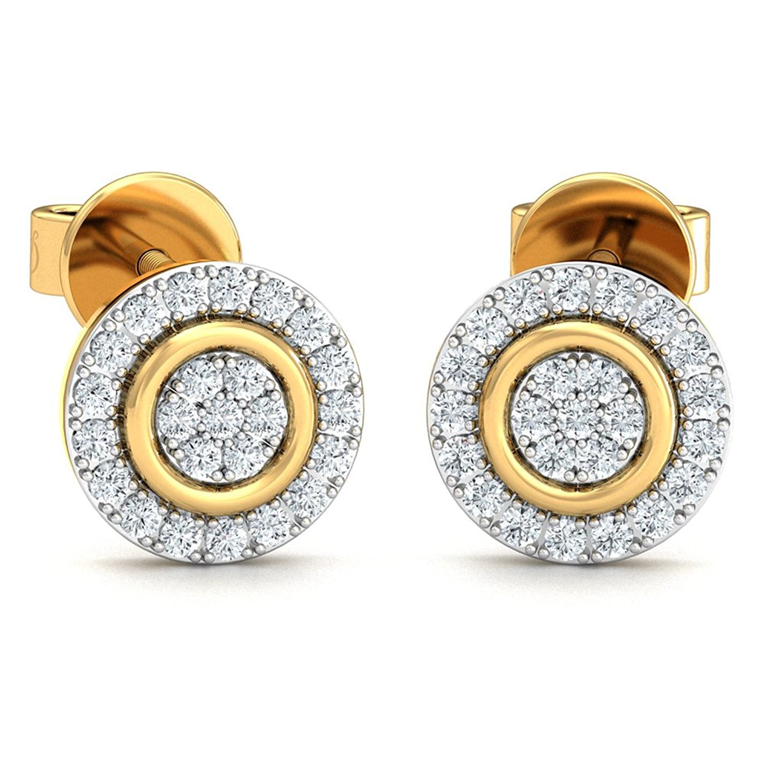 Stylori 18k Gold and Diamond Ryna Encrusted Stud Earrings