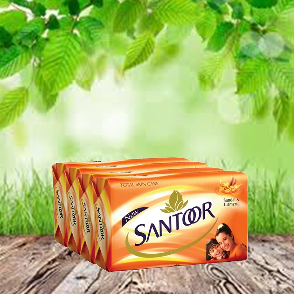 Santoor sandal & turmeric soap set (pack of 4 )