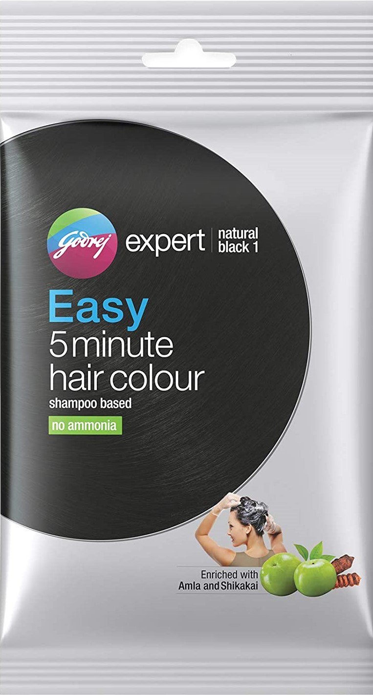 Godrej Expert Easy 5 Minute Hair Colour Sachet - Natural Black, 20ml