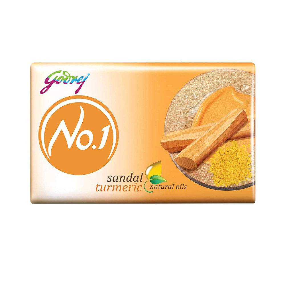 Godrej No 1 Sandal & Turmeric Soap 63 grams pack - pack of 4 - India