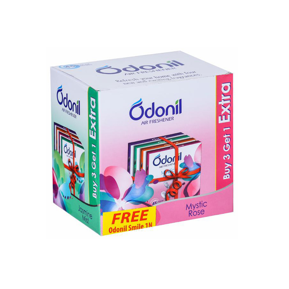 Odonil Nature Air Freshener Combo Pack (Buy 3 Get 1 Free And 1 Piece Odonil Smile Free) 4 x 75 g