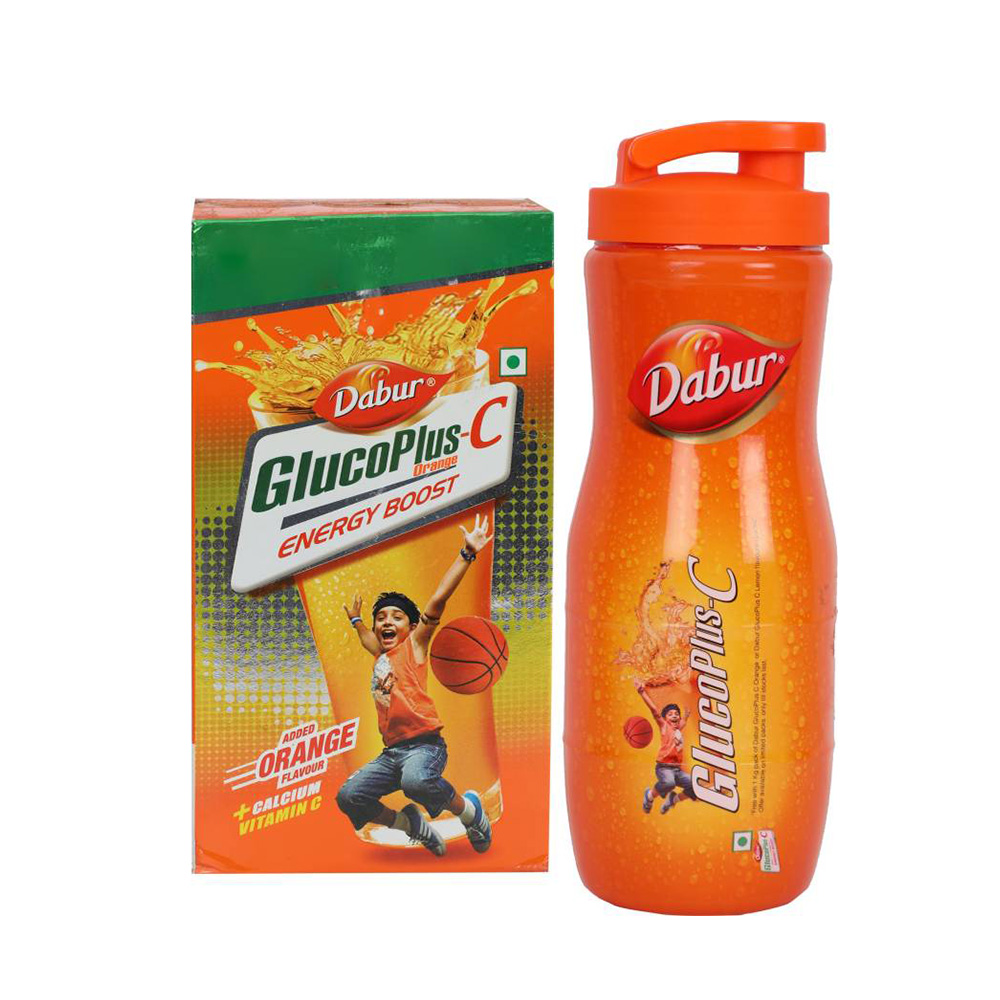 GlucoPlus-C Energy Drink  (500 g, Orange Flavored) + one Sipper Bottle Free