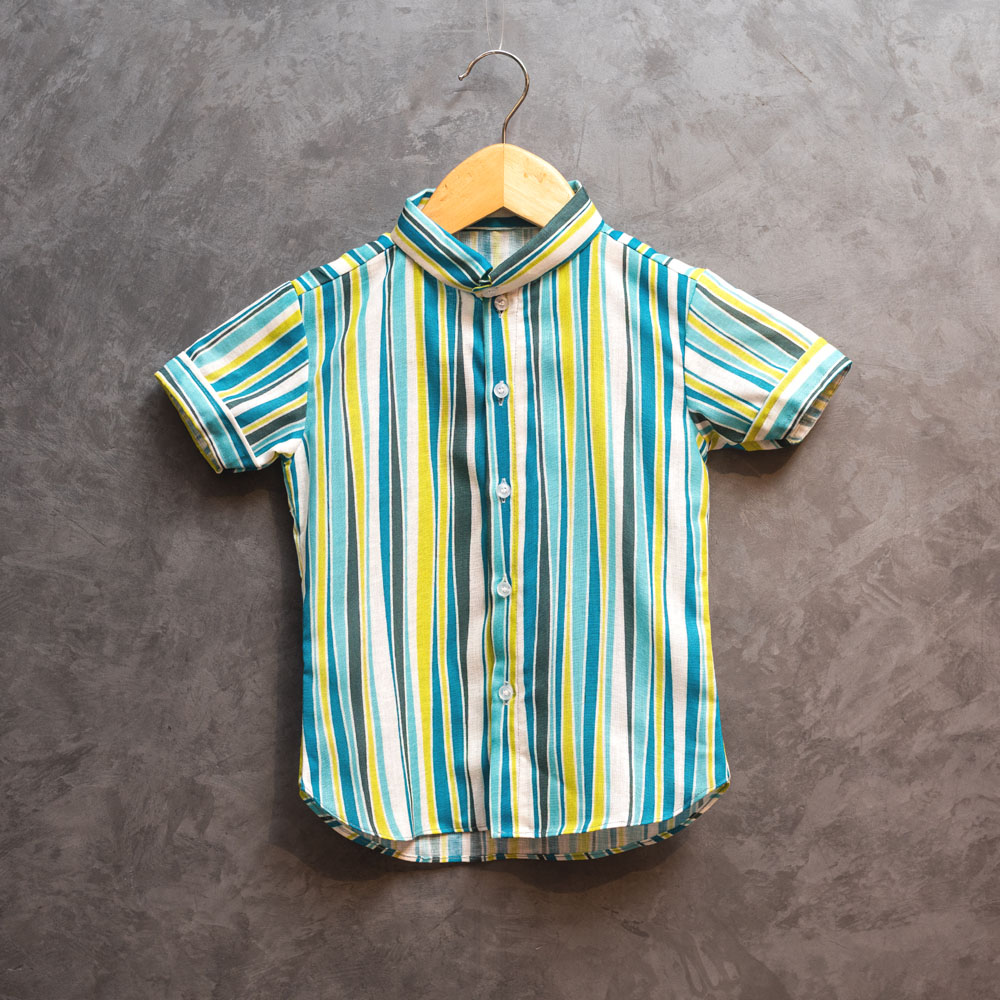 Thiya Multicolour Stripes Print Boys Shirt