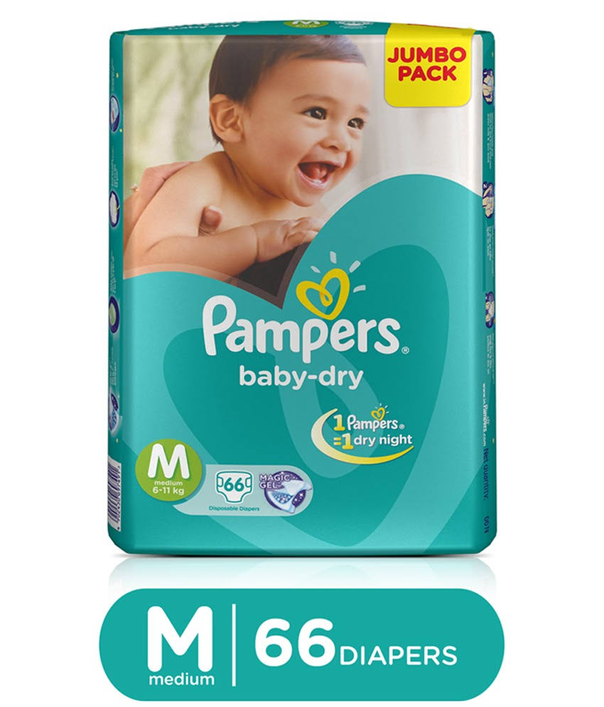 PAMPERS BABY-DRY M 66PC