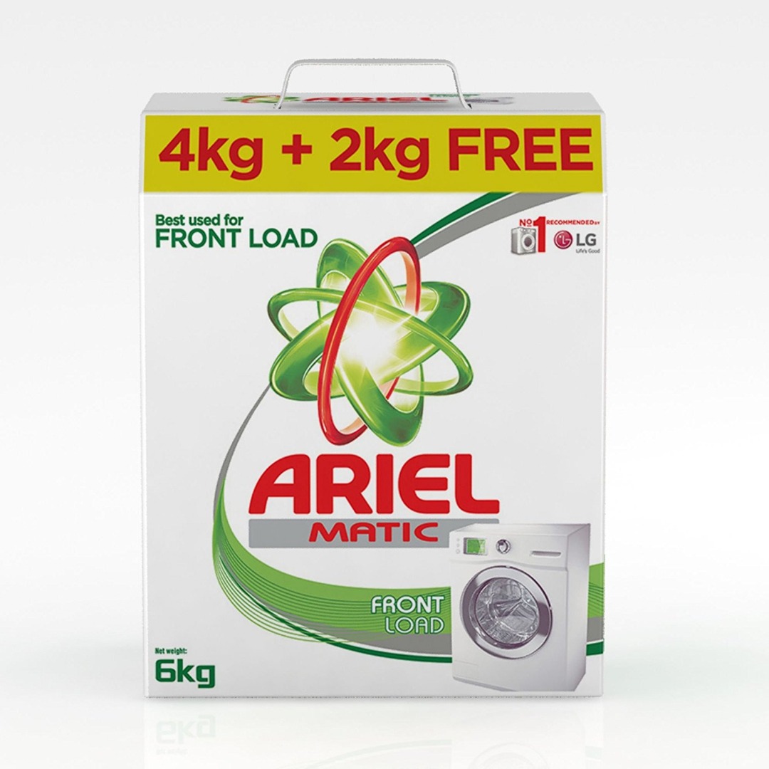 Ariel Matic Front Load Detergent Washing Powder - 4 kg with Free Detergent Powder - 2 kg