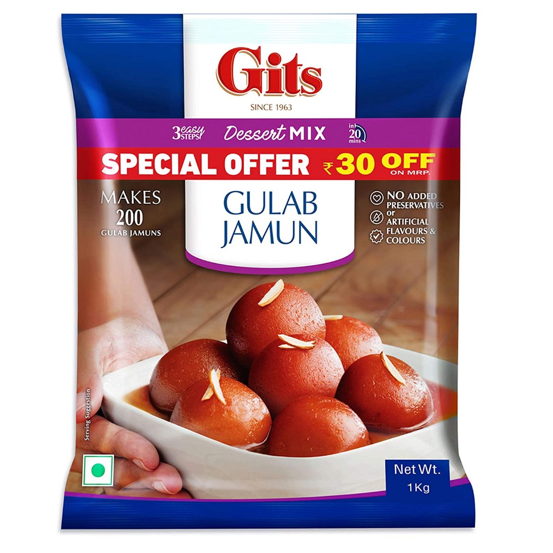 Gits Instant Gulab Jamun Dessert Mix, 1kg