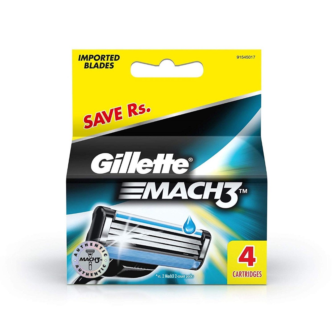 Gillette Mach 3 Manual Shaving Razor Blades - 4s Pack