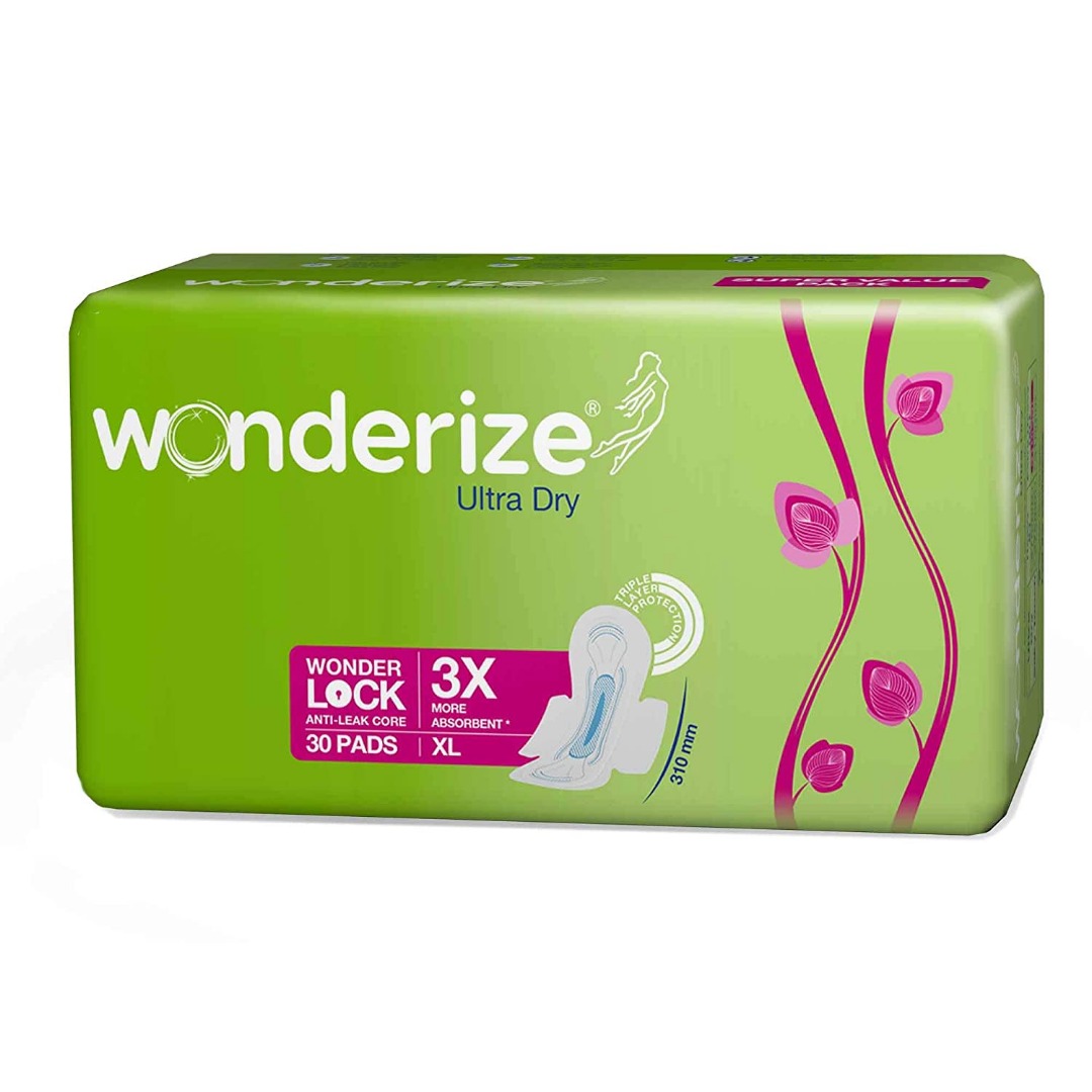 Wonderize Ultra Dry XL Sanitary Napkins For Women - 30 Pads