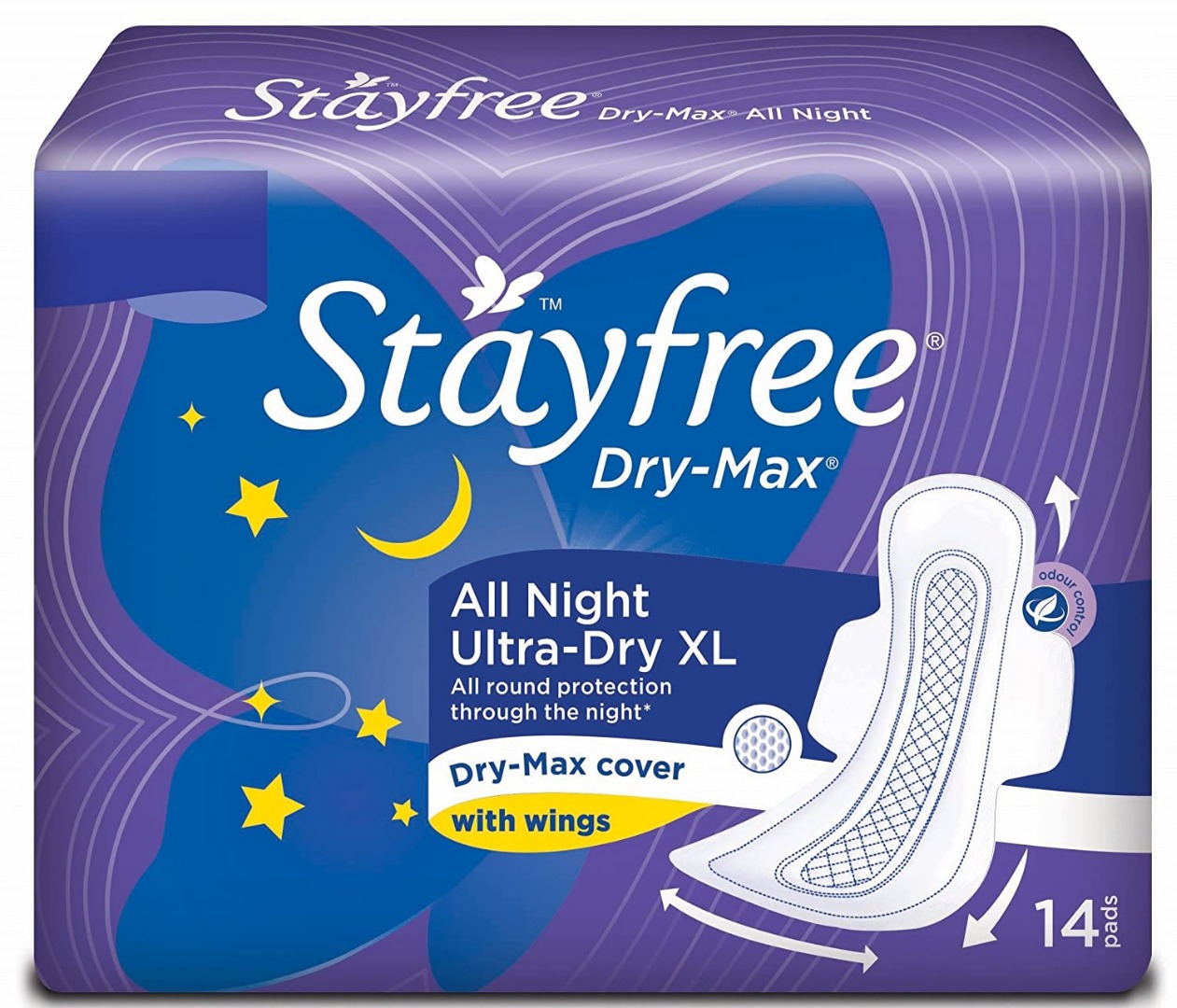 Stayfree Dry Max All Night Sanitary napkins (14 Count)