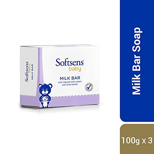 Softsens Baby Soap - Milk Bar Soap, with Natural Milk Cream & Shea Butter 300g