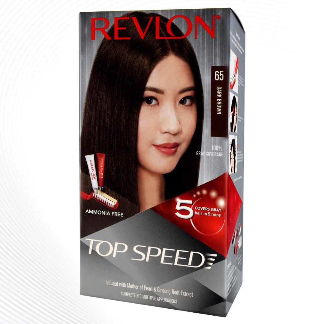 Revlon Top Speed Hair color Women, Dark Brown 65 |No ammonia