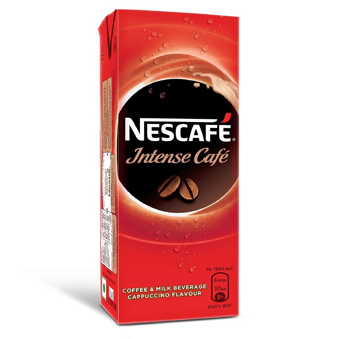Nescafe Intense Cafe, Ready-To-Drink Cold Coffee, 180Ml Tetra Pack