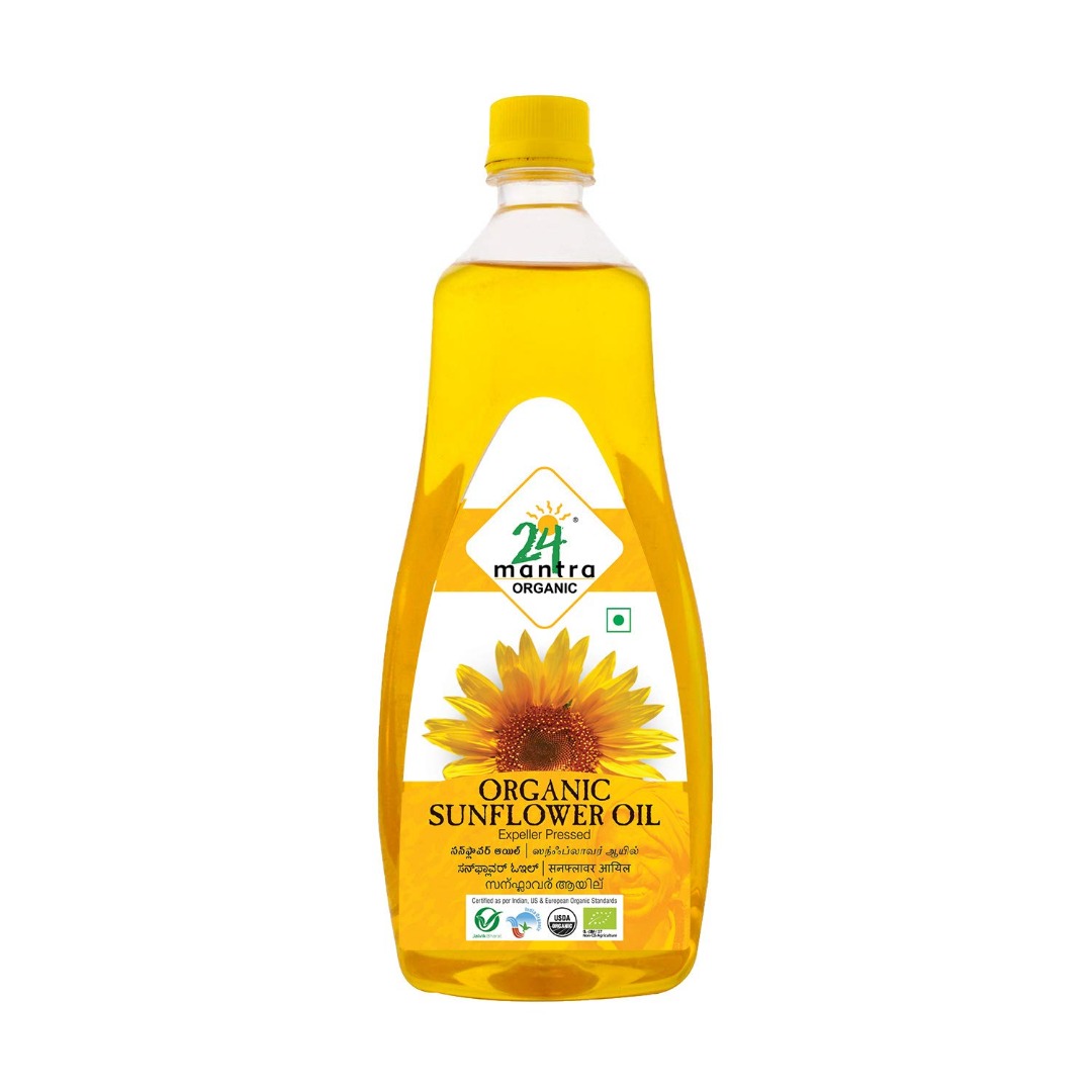24 Mantra Organic Cold / Expeller Pressed Sunflower Oil 1Litre