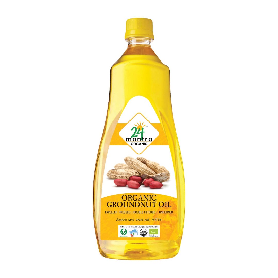 24Mantra Organic Groundnut Oil, 1 L