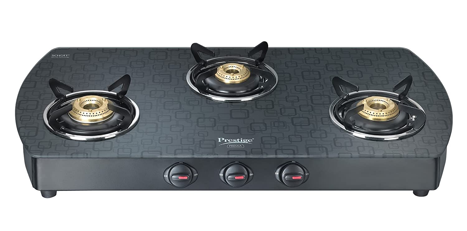 Prestige Premia GTS 3L (D) Glass Top Stove, Black