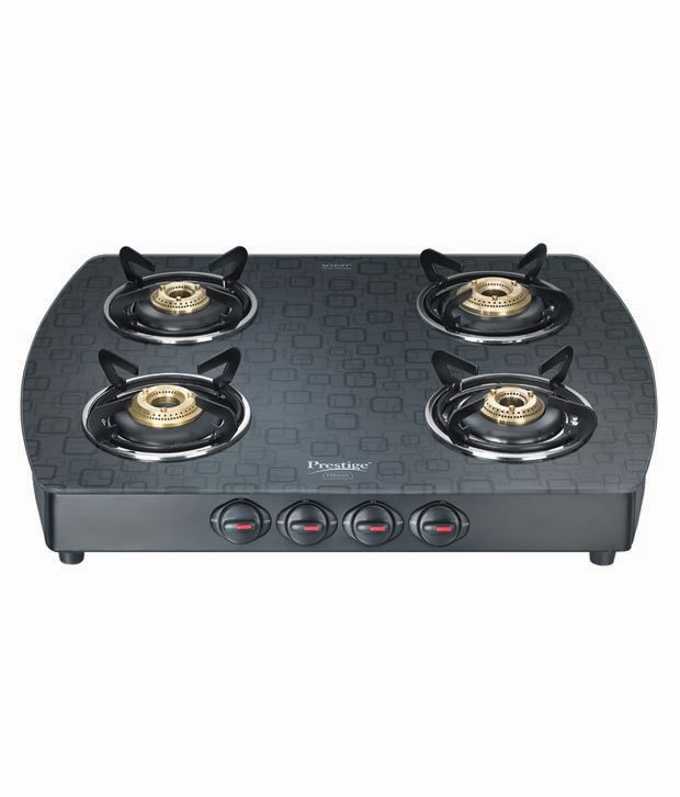 Prestige Premia GTS 4 (D) Glass Top Stove, Silver