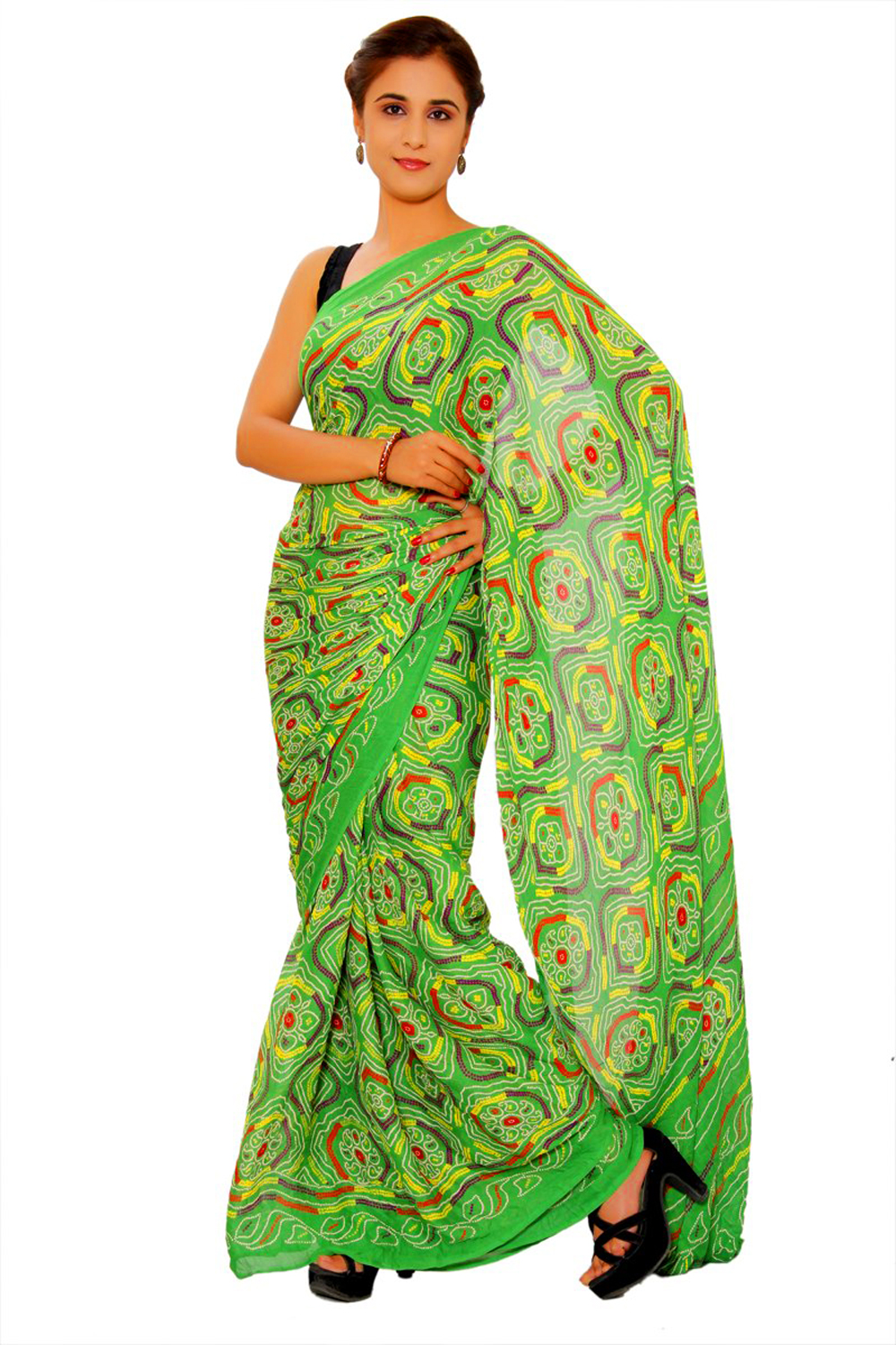 Pure Gaji Silk Bandhani Ghatchola Gotapatti Saree With Blouse , OR , K –  KcPc Bandhani