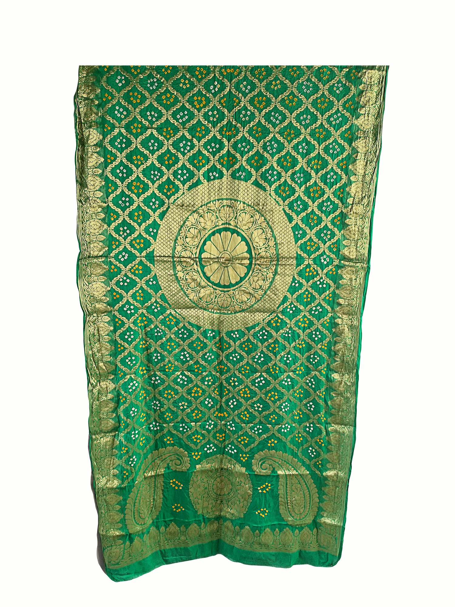 Traditional-Rajasthani-Online-Banarsi-Ghatchola-Bandhej-Zari-Sea-Green-Color-Dupatta