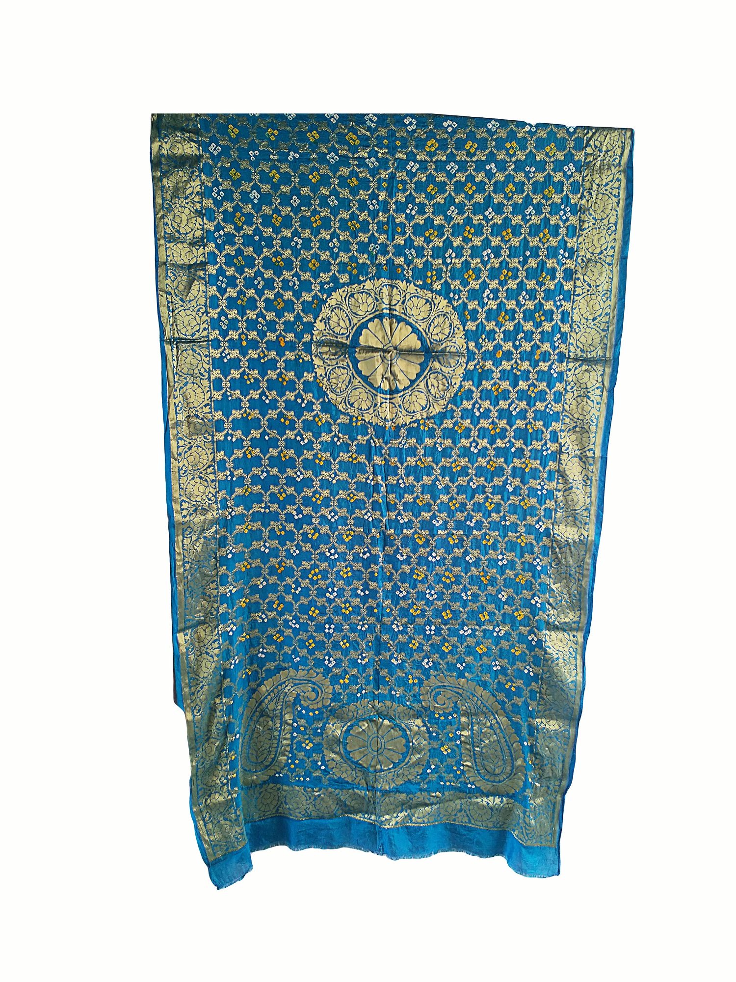 Traditional-Rajasthani-Online-Banarsi-Ghatchola-Bandhej-Zari-Sky-Blue-Color-Dupatta