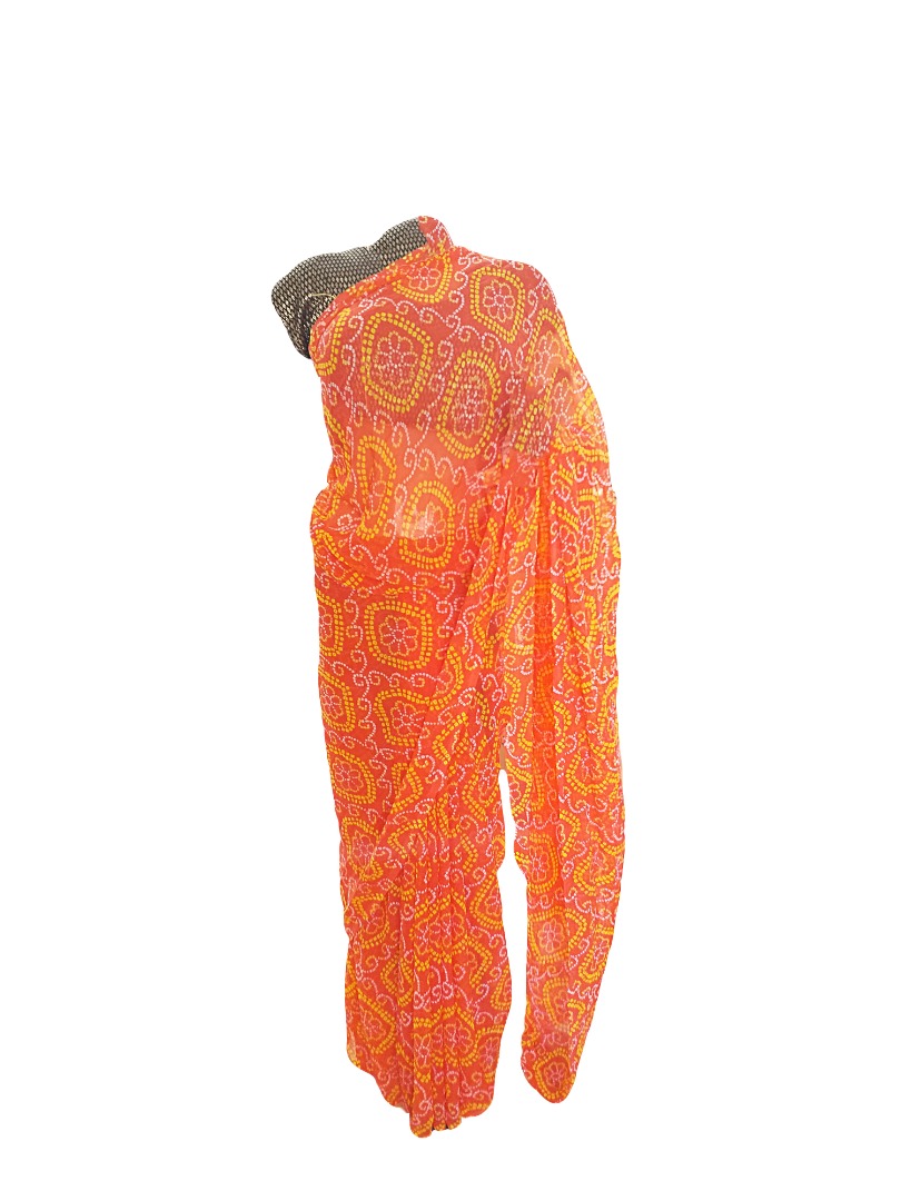 Buy-Online-Rajasthani-Traditional-Bandhani-Orange-Color-Saree