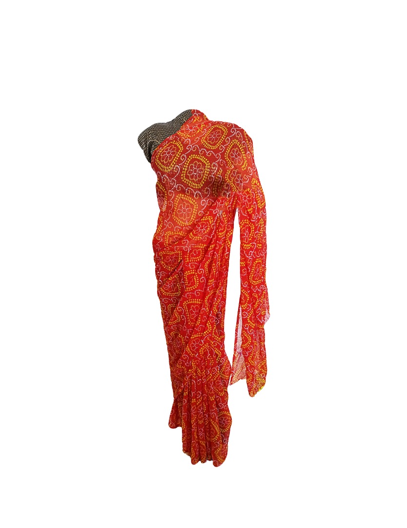 Buy-Online-Rajasthani-Traditional-Bandhani-Red-Color-Saree