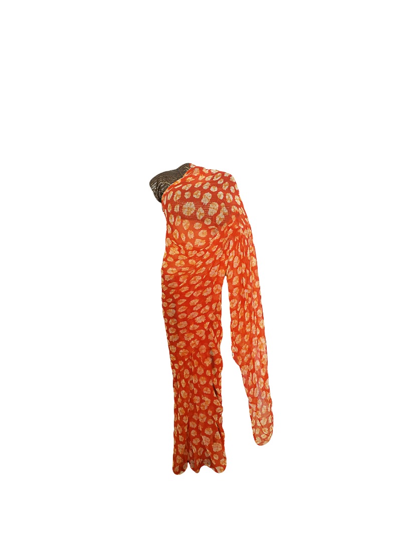 Buy-Online-Traditional-Rajasthani-Leheriya-Shibori-Orange-Color-Saree