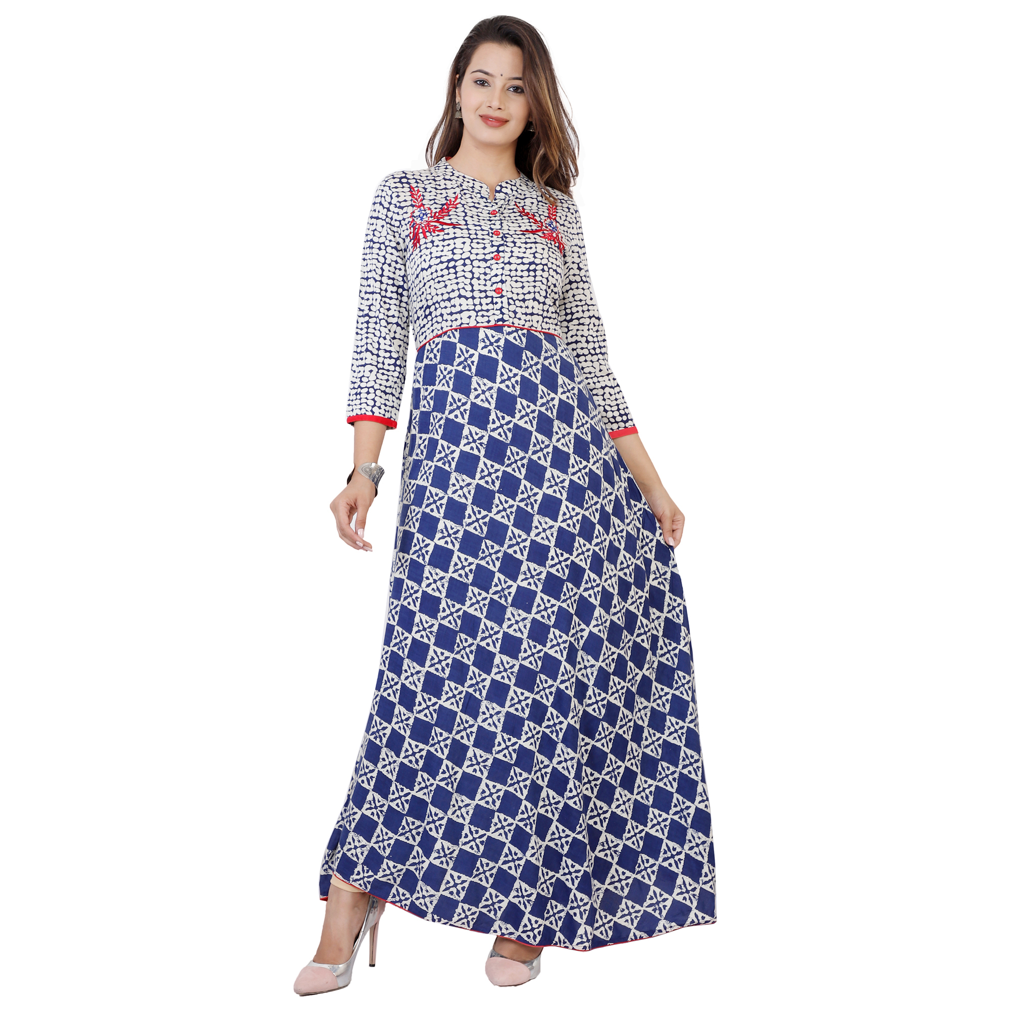 Buy-Online-Trendy-Designer-Cotton-Printed-Long-Kurti