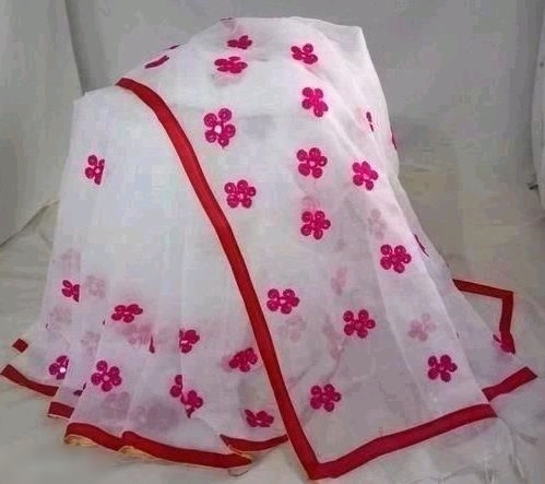 Women Embroidery Cotton Silk Saree