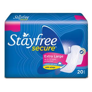 STAYFREE Sanitary Pads - Secure XL Cottony Soft With Wings