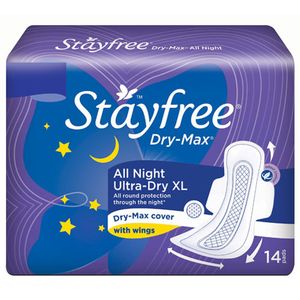 STAYFREE Sanitary Pads - Dry-Max All Night Ultra-Thin Xl, with Wings