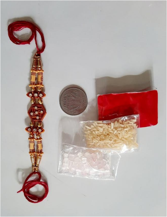 Rakhi Swastik  ( Combo Pack )  Roli ,Chawal, Shagun 