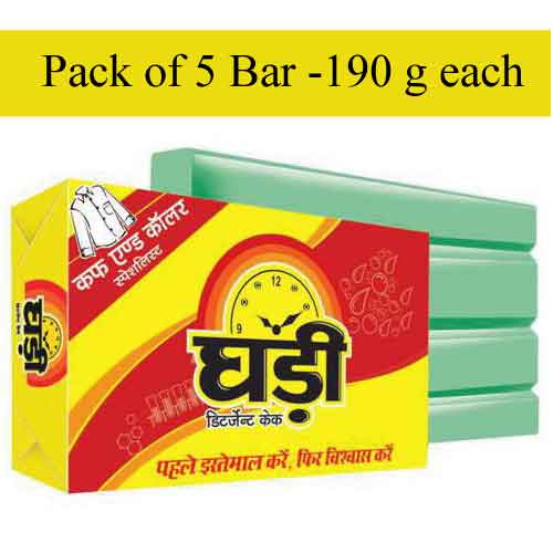 Ghadi Detergent Bar( Pack of 5) - 190 g