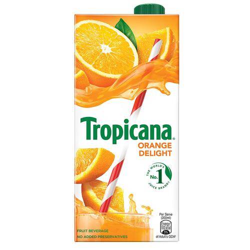 Tropicana Fruit Juice - Delight, Orange, 1 L