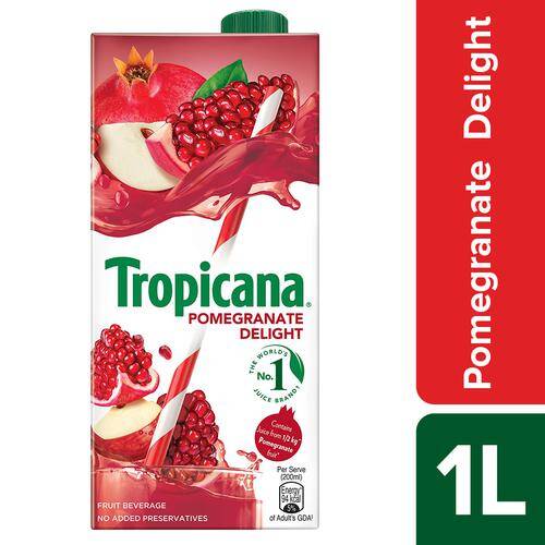 Tropicana Delight Fruit Juice - Pomegranate, 1 L Tetra