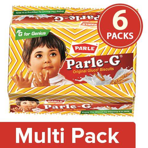 Parle Gluco Biscuits - Parle-G, 6x130 g Multipack