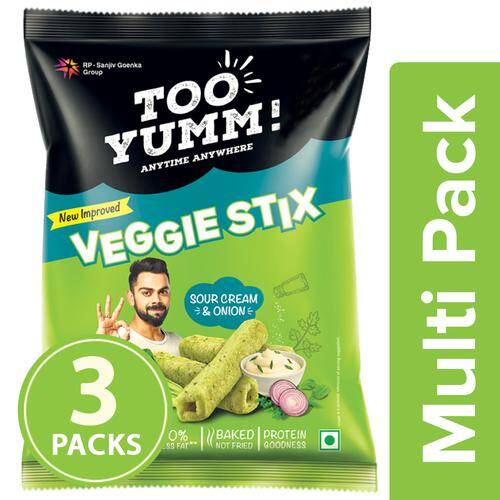 Too Yumm! Veggie Stix Sour Cream & Onion, 3x52 g Multipack