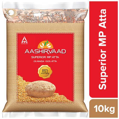 Aashirvad Atta - Whole Wheat, 10 kg Pouch