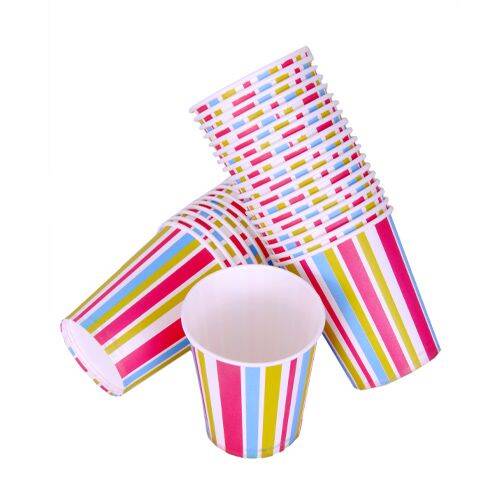 Printed Paper Party Cups, 200 ml Pack of 50