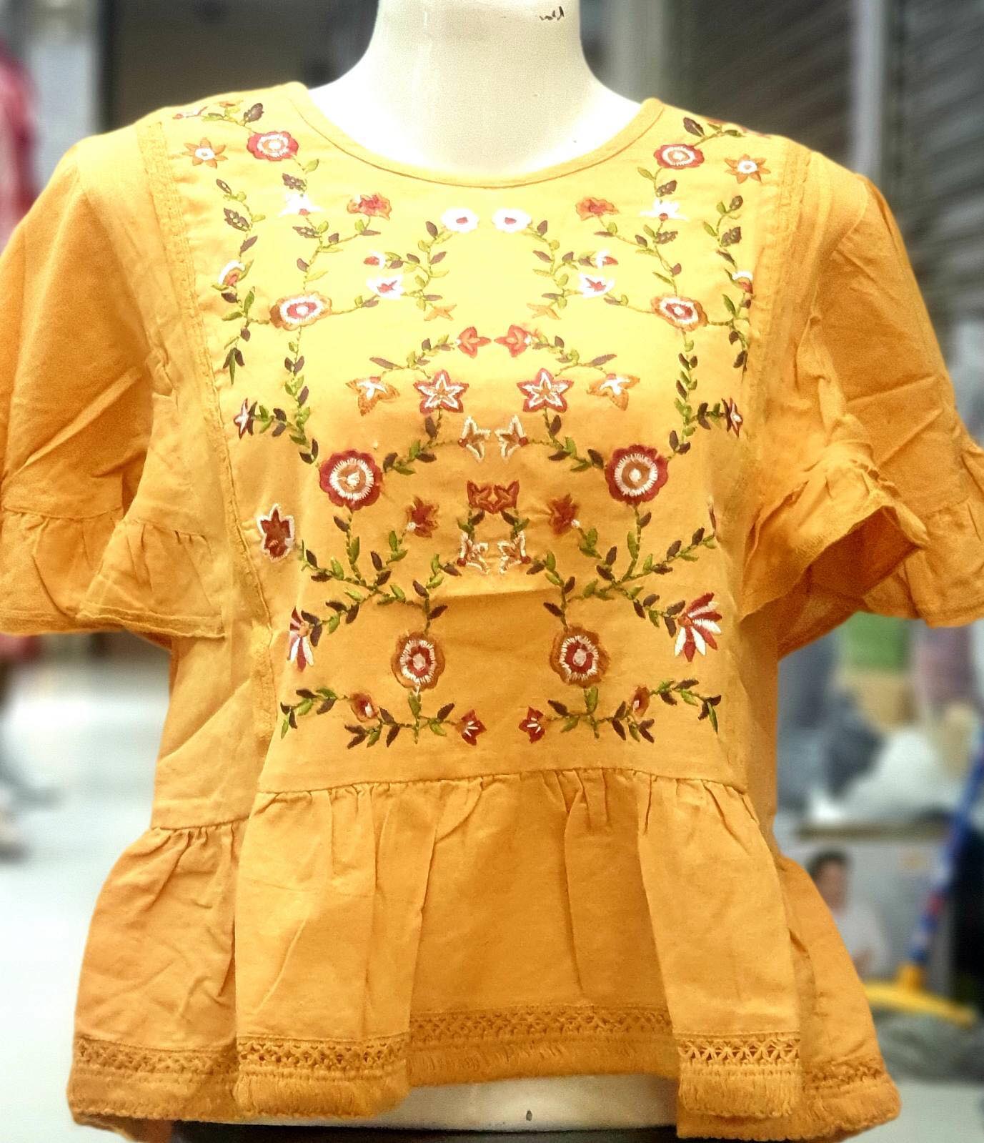 Yellow Design Tops