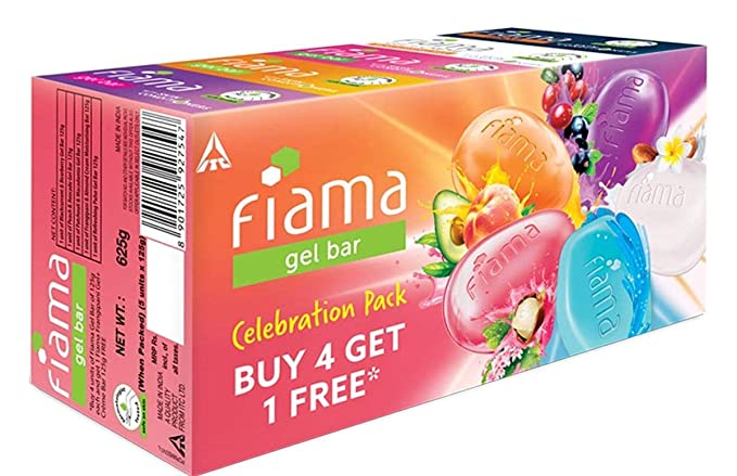 FIAMA GEL BAR BUY 4 GET 1 each 125 gm