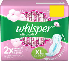 whisper ultra soft xl sanitary pad (pack of 50)