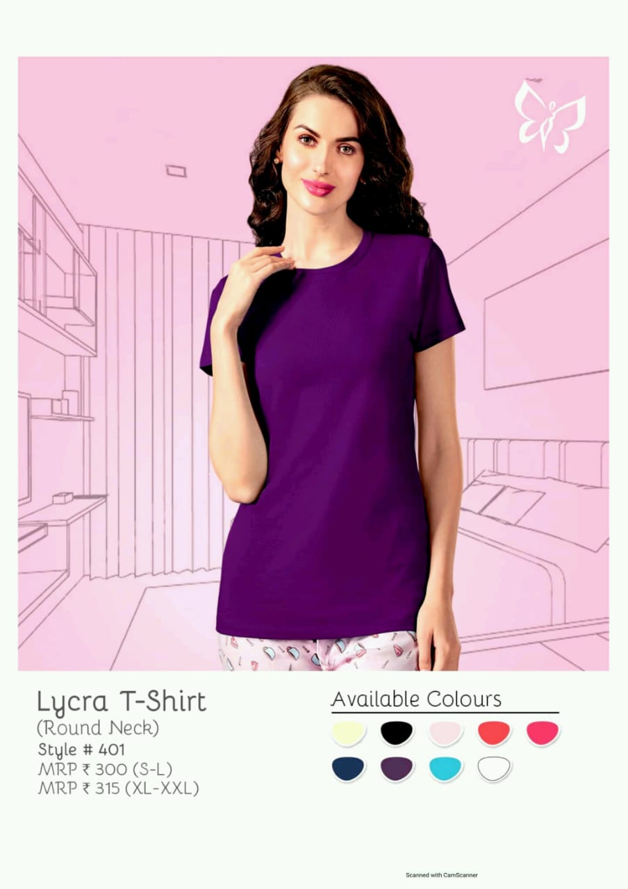 Lycra - T-Shirt - Round Neck - Style 401