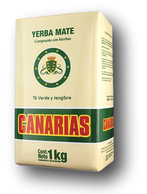 Yerba Canarias Te Verde y Jengibre 20 x 1Kg
