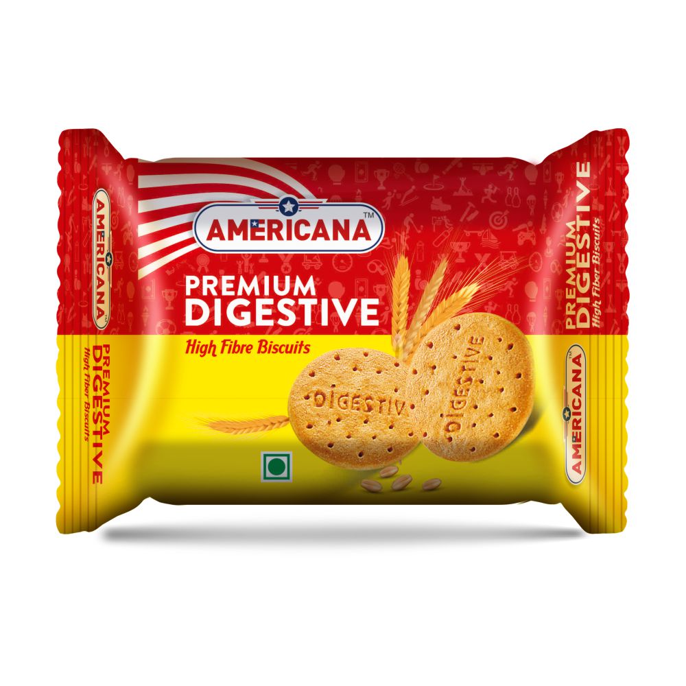Americana Premium Digestive Biscuits, High Fibre Multi Grain, 200 g Packs
