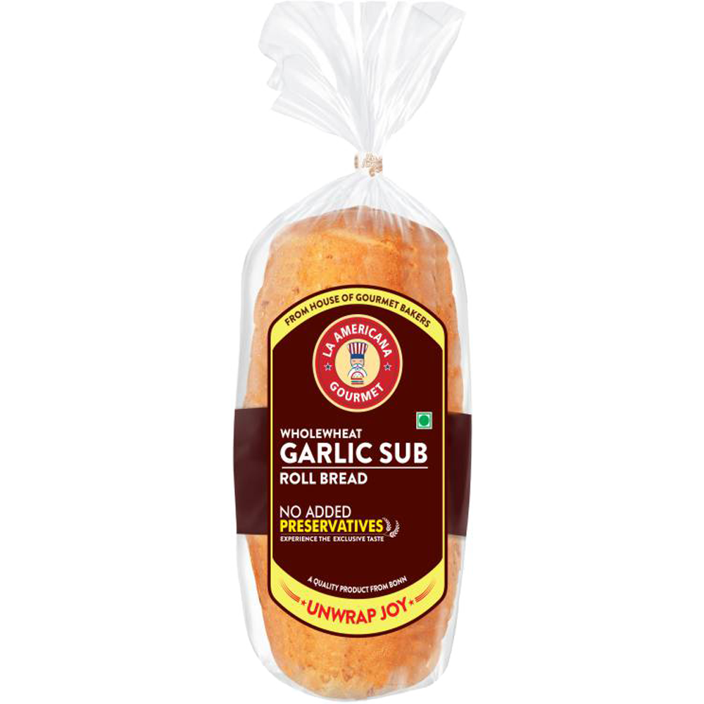 La Americana Wholewheat Garlic Sub roll Bread 150 g