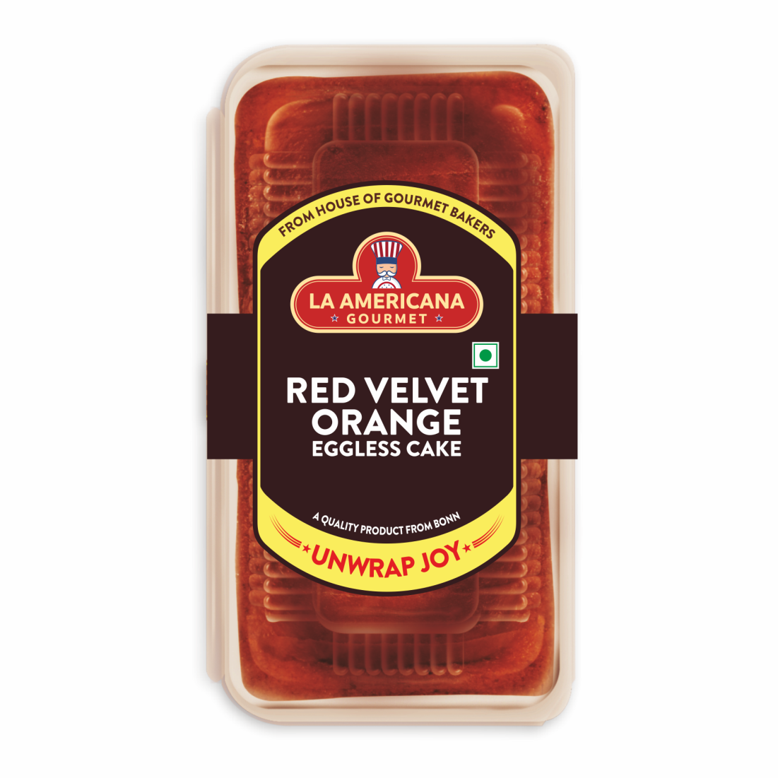 LA Americana Eggless Red Velvet Orange Cake 200 g Pack
