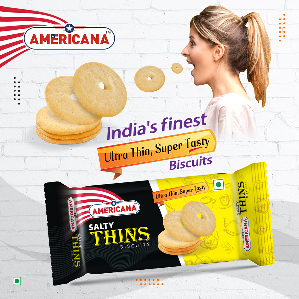 AMERICANA Salty Thins Biscuits 36 g Pack