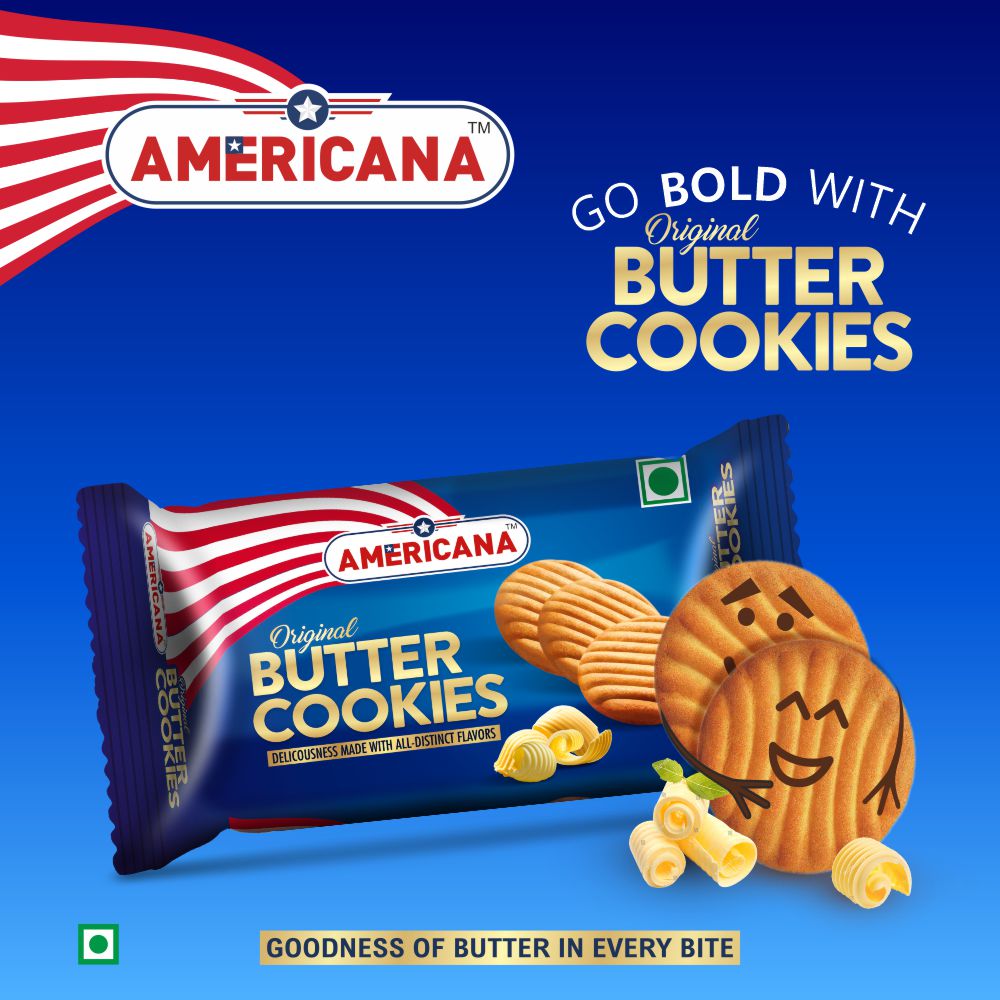 Americana Butter Cookies, Richness of Original Butter, 84 g Pack