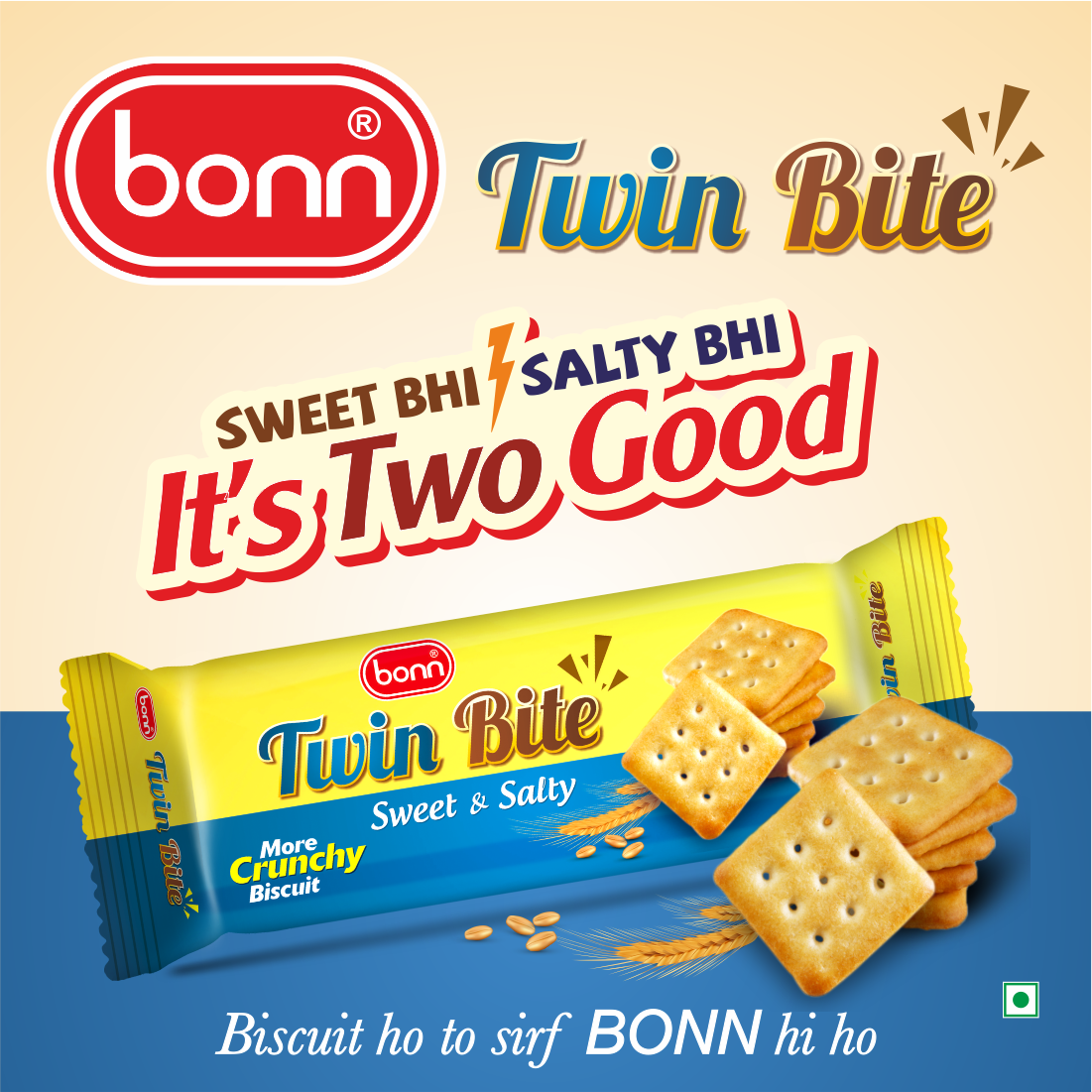 Bonn Twin Bite, Sweet & Salty Cracker Biscuits, 45 g Pack